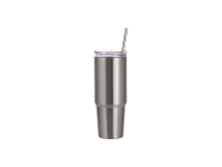 Sublimation Blanks 30oz/900ml Stainless Steel Travel Tumbler with Lid & Straw (Silver)
