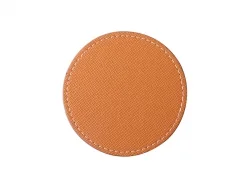 PU Leather Round Mug Coaster (Φ9.5cm,Orange)