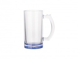 16oz Sublimation Clear Glass Beer Mug (Dark Blue Bottom)