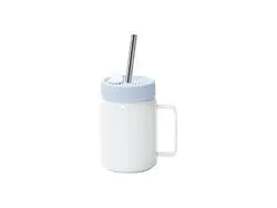Mason Jar com Alça Inox 16oz/480ml com Tampa Azul CelesteQuantidade mínima:2000uds