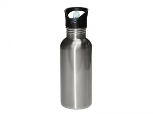 Sublimation 600ml Stainless Steel Water Bottle with Straw Top - Silver
