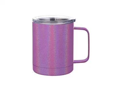 Sublimation 12oz/360ml Glitter Sparkling Stainless Steel Coffee Cup (Purple)