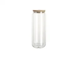 Sublimation Blanks 15oz/450ml Clear Can Glass Mug with bamboo lid