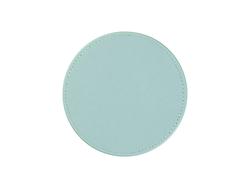 Engraving Blanks Round Leather Mug Coaster(Teal W/ Black, φ10cm)