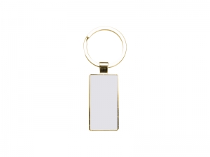 Sublimation Blanks Double Sided Aluminium insert Key Chain 2.2*5.1cm-Gold