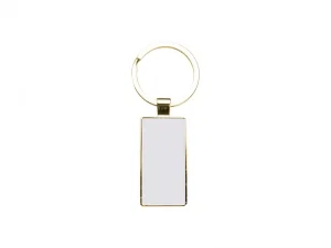 Sublimation Blanks Double Sided Aluminium insert Key Chain 2.2*5.1cm-Gold