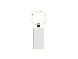 Sublimation Blanks Double Sided Aluminium insert Key Chain 2.2*5.1cm-Gold