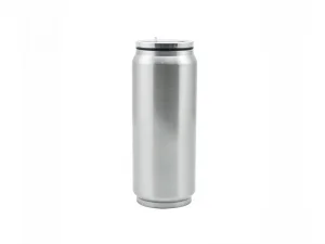 Sublimation 12oz/350ml Stainless Steel Coke Can with Straw(Silver)