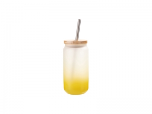 Sublimation Blanks 18oz/550ml Glass Mug Gradient Yellow