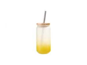 Sublimation Blanks 18oz/550ml Glass Mug Gradient Yellow