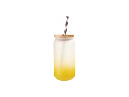 Sublimation Blanks 18oz/550ml Glass Mug Gradient Yellow