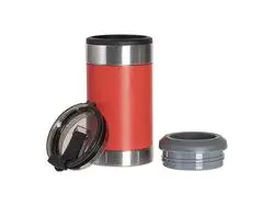 Esfriador de Latas 4x1 Inox e Couro Sintético PU 12oz/350ml para gravagem laser (Vermelho/branco)Quantidade mínima 1000uds