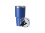 Engraving Blanks 30oz/900ml Powder Coated Stainless Steel Tumbler w/ Ringneck Grip (Royal Blue)