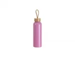 Sublimation Blanks 20oz/600ml Aluminum Water Bottle w/ Bamboo Lid (Dark Pink)