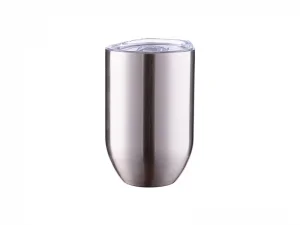 12oz/360ml Subliation Blanks Straight Stainless Steel Stemless Wine Glass(Silver)