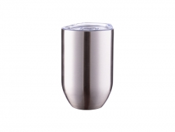 12oz/360ml Subliation Blanks Straight Stainless Steel Stemless Wine Glass(Silver)