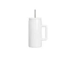Copo de aço inoxidável de 1140 ml com palhinha (branco)