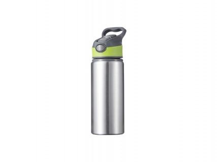 22oz/650ml Sublimation Blanks Alu Water Bottle with Color Cap (Silver)