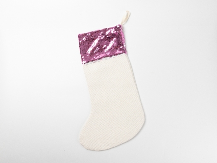 Sublimation Blanks Rose Red Sequin Top Christmas Stocking