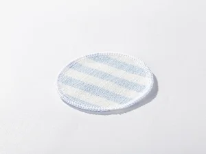 Sublimation Blanks Linen Round Mug Coaster(10*10cm, Beige and Light Blue Stripe)